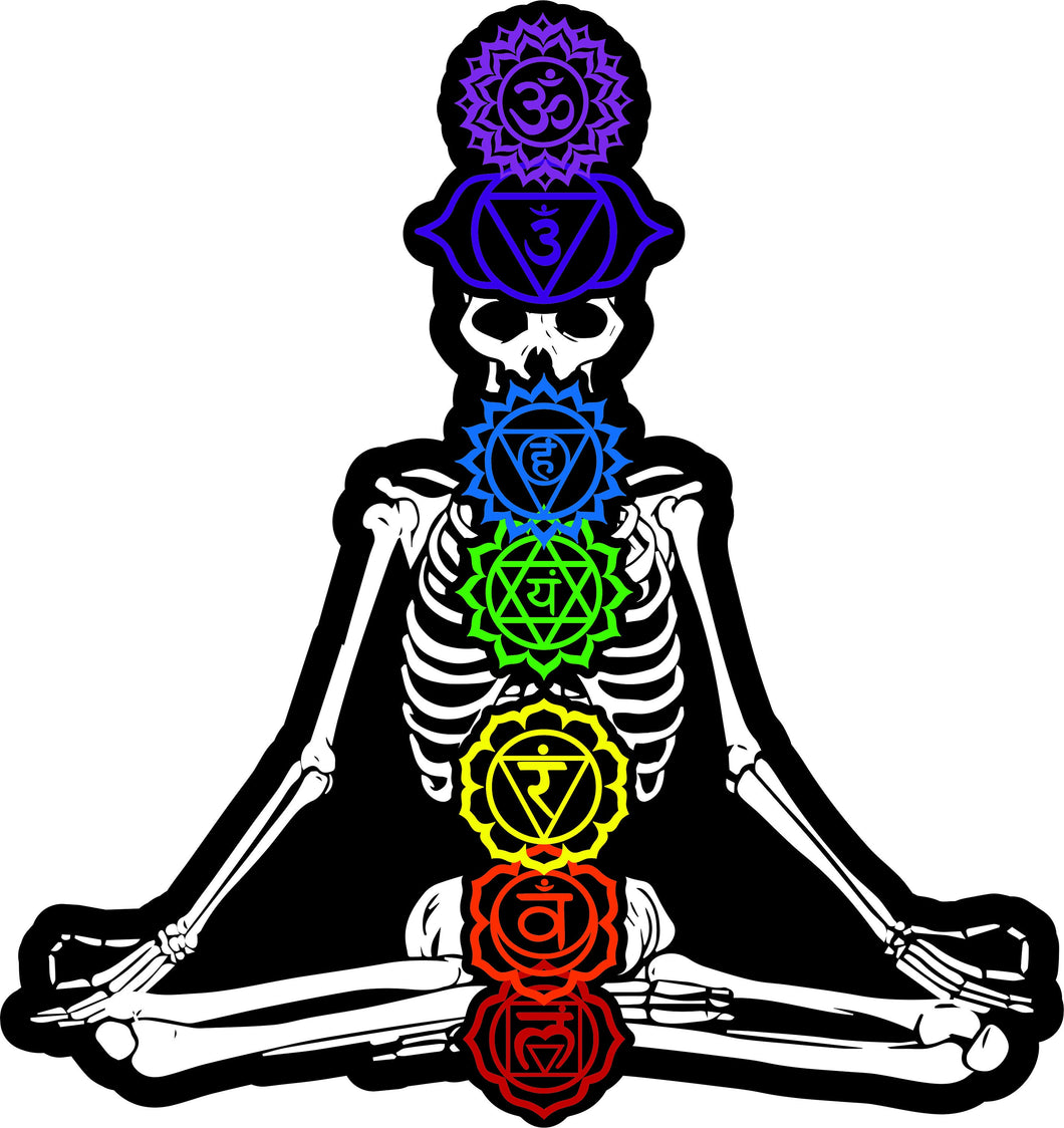 Chakra skeleton yoga sticker