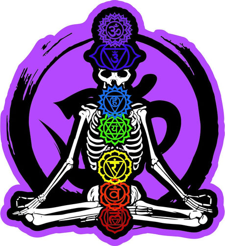 Om Chakra skeleton yoga sticker