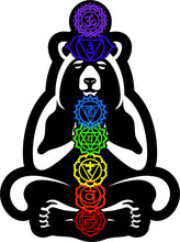 Load image into Gallery viewer, Chakra bear yoga sticker
