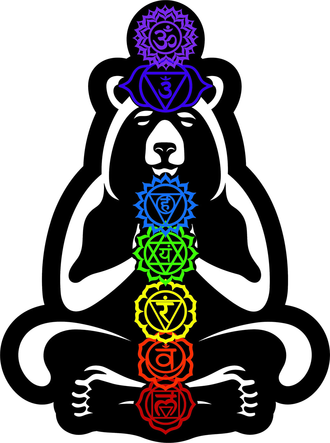 Chakra bear yoga sticker