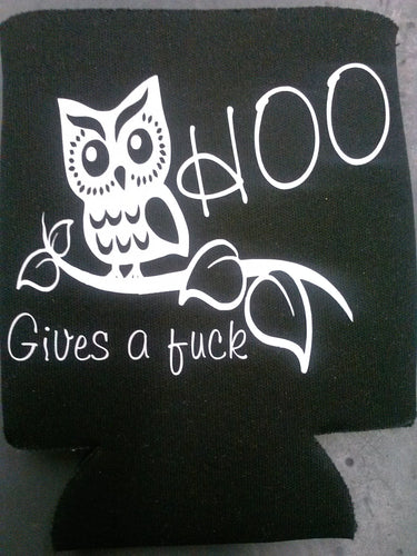 Hoo gives a fuck owl can cooler - Altered Goods