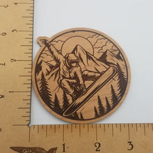 Load image into Gallery viewer, Snowboard laser engraved cherry wood christmas ornament
