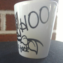 Load image into Gallery viewer, Hoo gives a fuck owl shot glass - Altered Goods
