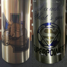 Load image into Gallery viewer, I coach whats your super power personalized water bottle - Altered Goods
