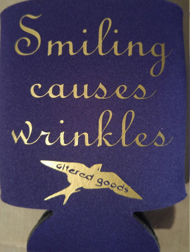 Smiling causes winkles beer can cooler - Altered Goods