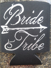 Load image into Gallery viewer, Bride tribe bride and groom wedding beer can cooler - Altered Goods
